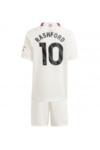 Manchester United Marcus Rashford #10 Jalkapallovaatteet Lasten Kolmas peliasu 2023-24 Lyhythihainen (+ Lyhyet housut)